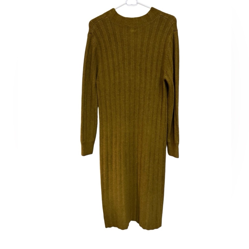 Women's Long Sleeve Ribbed Knit Sweater Dress - Picture 3 of 5